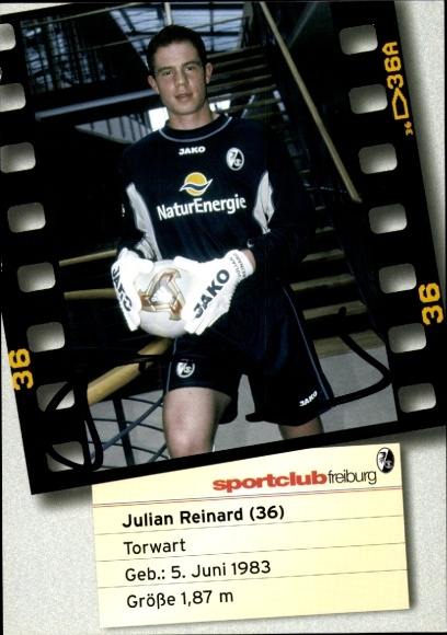 Autogrammkarte Fußballer Julian Reinard, SC Freiburg, Autogramm