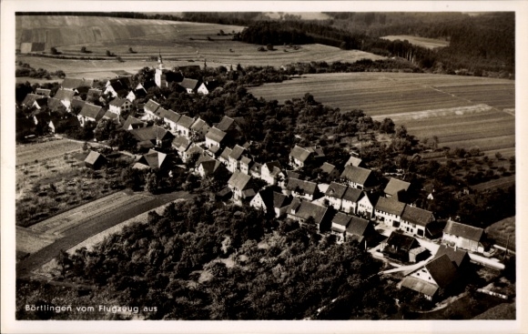 Postcard Börtlingen in Württemberg, aerial view of a village, many houses, fields