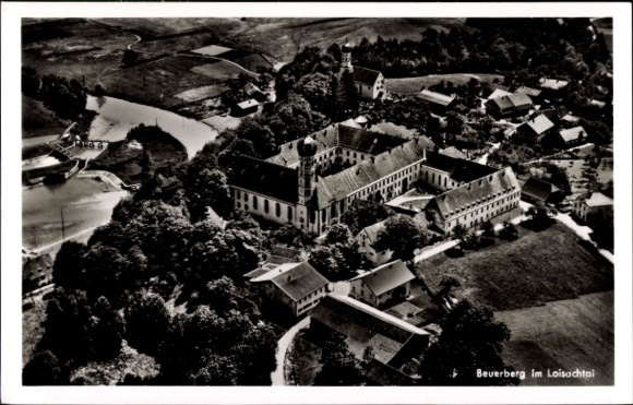 Postcard Beuerberg Eurasburg in Upper Bavaria, aerial photograph