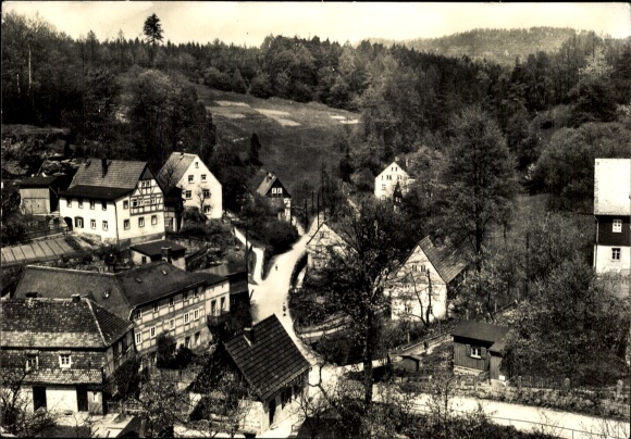 Postcard Schöna Saxon Switzerland, Hirschgrund