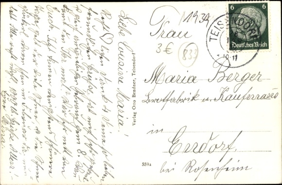 Postcard Teisendorf in Upper Bavaria, general view with Untersberg