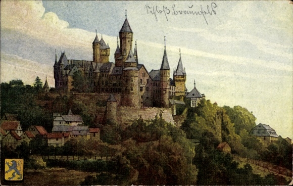 Artist Postcard Braunfels in Hessen, Castle, Stammhaus Solms Braunfels