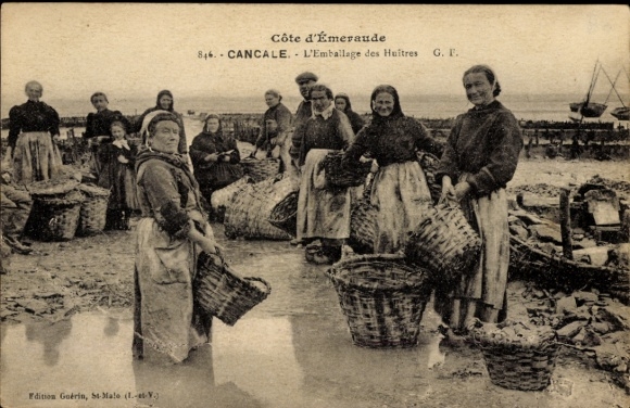 CPA Cancale Ille et Vilaine, L'Emballage des Huîtres