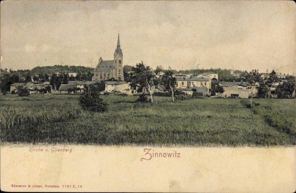 Postcard Ostseebad Zinnowitz on Usedom, Church, Glienberg