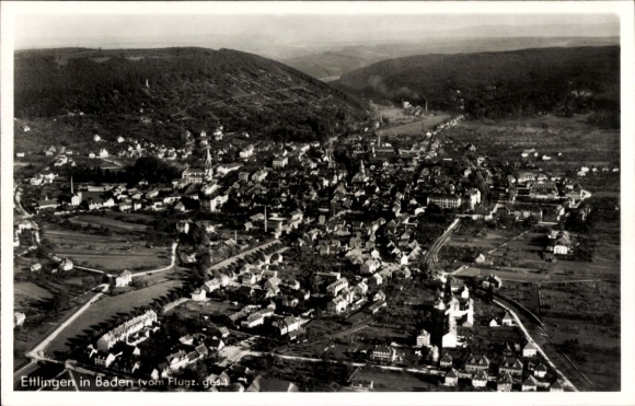 Ansichtkaart Ettlingen Baden, luchtfoto