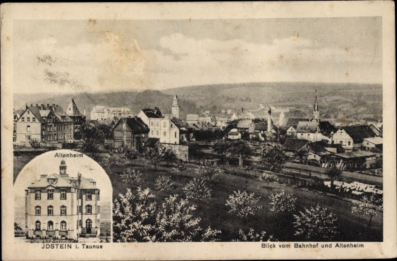Postcard Idstein im Taunus Hessen, view from the train station and old people&#39;s home, old people&#39;s home