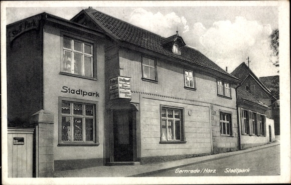 Ak Gernrode Quedlinburg in de Harz, stadspark