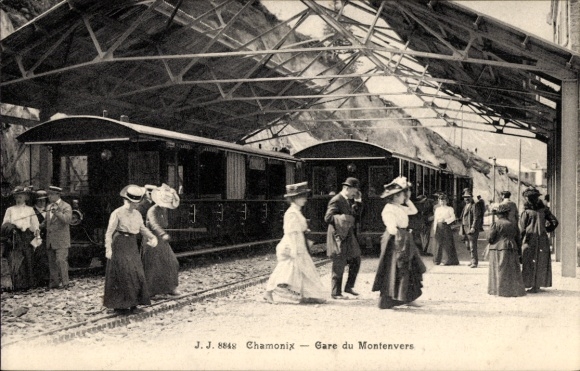 Postcard Chamonix Mont Blanc Haute Savoie, Montenvers train station