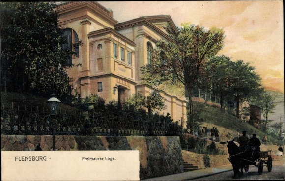 Postcard Flensburg in Schleswig Holstein, Masonic Lodge