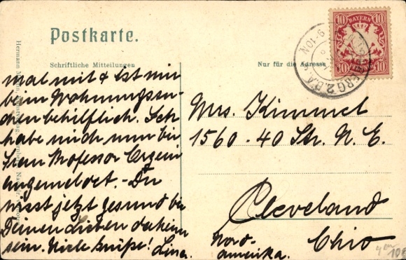 Postcard Nuremberg in Middle Franconia, Georg Ritter von Schuh, Mayor, Town Hall, Hall