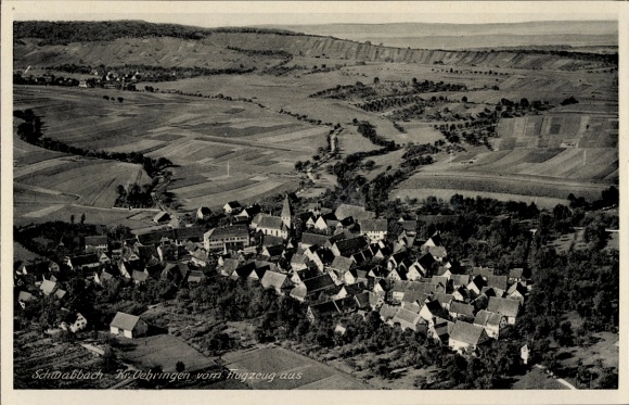 Postcard Schwabbach Bretzfeld in Württemberg, aerial photograph