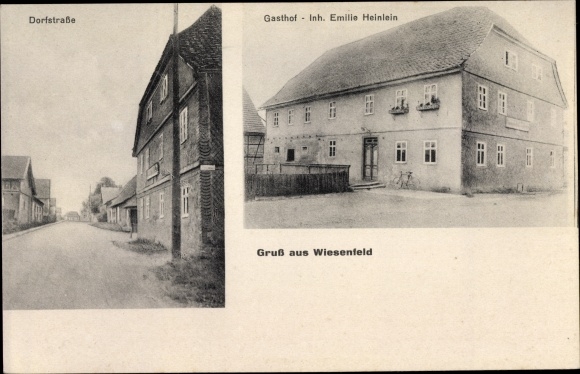 Postcard Wiesenfeld Meeder Oberfranken, Gasthof, Dorfstraße
