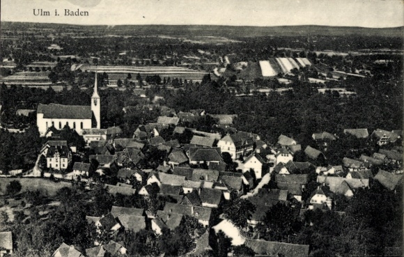 Postcard Ulm in Baden Renchen Black Forest, aerial photograph