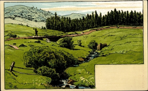 Artist Postcard Thoma, Hans, Landscape