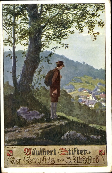 Artist Postcard Kutzer, Ernst, Adalbert Stifter, The Hagestolz, Farewell