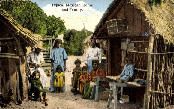 Ak Mexiko, Typical Mexican Home and Family