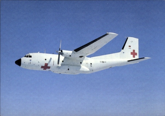 Postcard Bundeswehr transport aircraft C-160 Transall, medical aircraft, 30 years of Air Transport Squadron 63