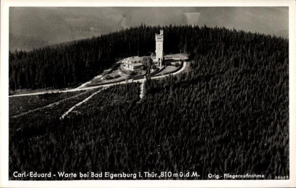 Postcard Elgersburg in Thuringia, Carl Eduard Warte, aerial photograph