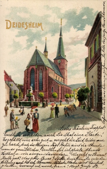 Chromo-Litho Deidesheim in the Palatinate, Church