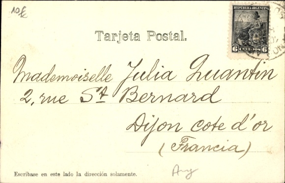 Postcard Buenos Aires Argentina, Estacion del Ferrocarril del Sur