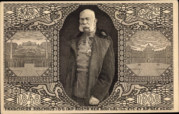 Ganzsachen Ak Kaiser Franz Joseph I., Portrait, Jubiläum 1908