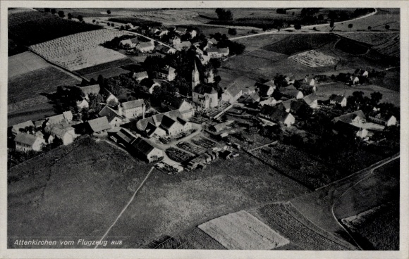 Postcard Attenkirchen in Upper Bavaria, aerial photograph