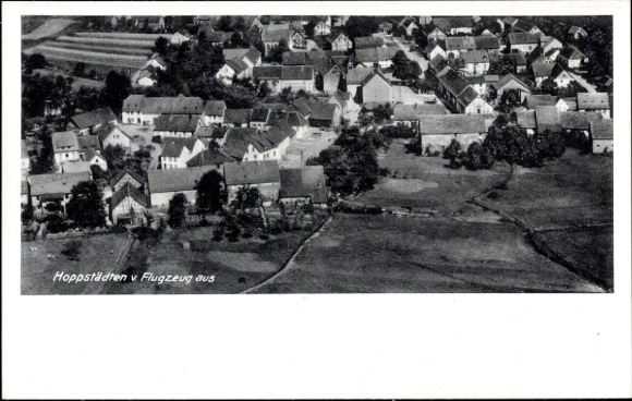 Postcard Hoppstädten Weiersbach in the Nahe valley, aerial photograph