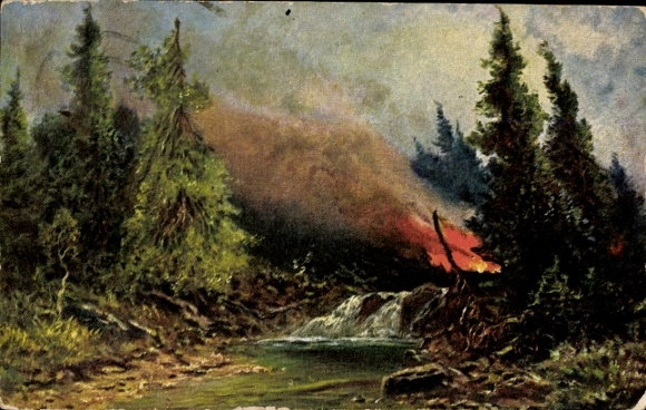 Artist Postcard Waldbrand, NKG
