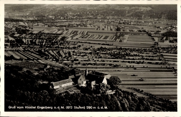 Postcard Großheubach am Main Lower Franconia, Engelberg Monastery, aerial photograph