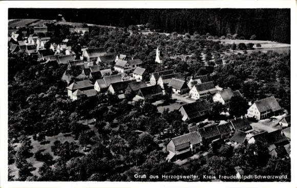 Ak Herzogsweiler Pfalzgrafenweiler im Schwarzwald, Fliegeraufnahme