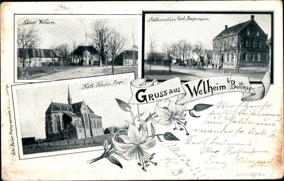 PC Welheim Bottrop in the Ruhr area, church, castle, restoration