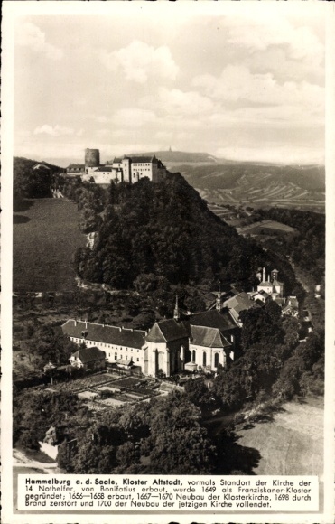 Hammelburg in Lower Franconia, Bavaria, monastery old town, aerial photograph