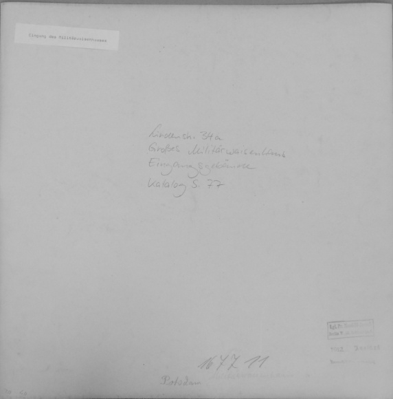 Photo Potsdam, 1912, Albrecht Meydenbauer, Lindenstraße 34a, military orphanage, photogrammetry