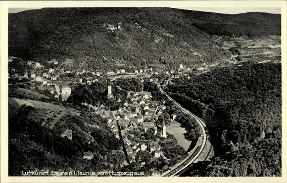 Postcard Eppstein im Taunus, aerial photograph