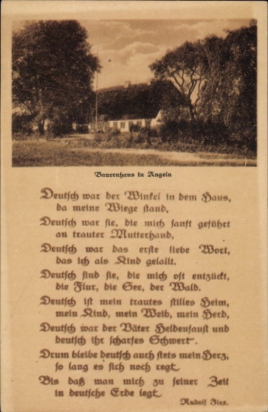 Ak Bauernhaus in Angeln, Gedicht