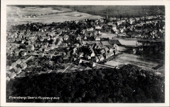 Ak Elversberg Saarland, Fliegeraufnahme