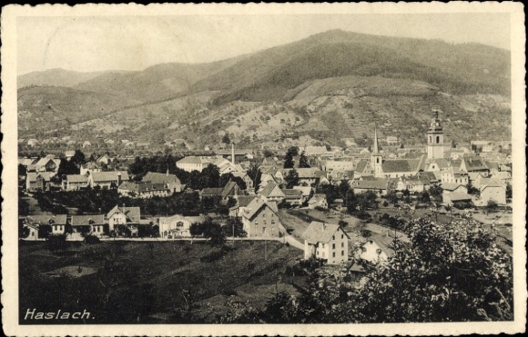 Ak Haslach im Kinzigtal Schwarzwald, Blick auf den Ort, Kirche