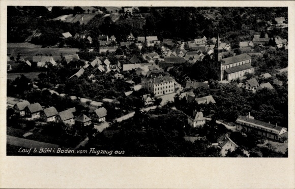 Postcard Lauf in Baden Black Forest, aerial photograph