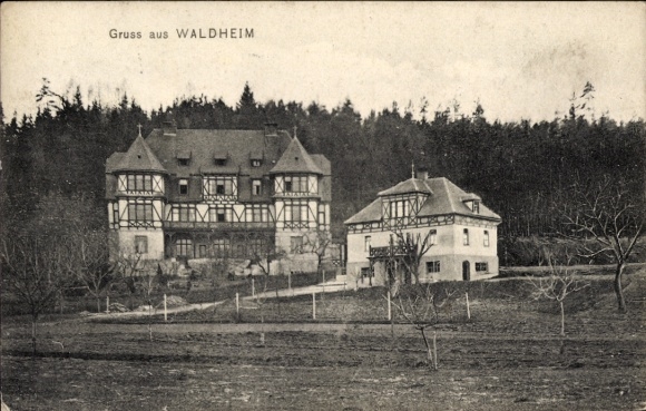 Postcard Waldheim Obernzenn in Middle Franconia, villas