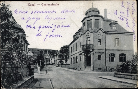 Postcard Kusel in the Palatinate, Garden Street