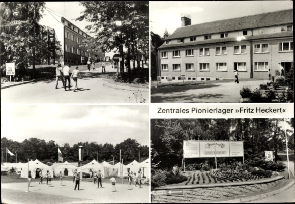 Ak Malchow in Mecklenburg, Zentrales Pionierlager Fritz Heckert, Gebäude, Zeltlager, Blumenbeet