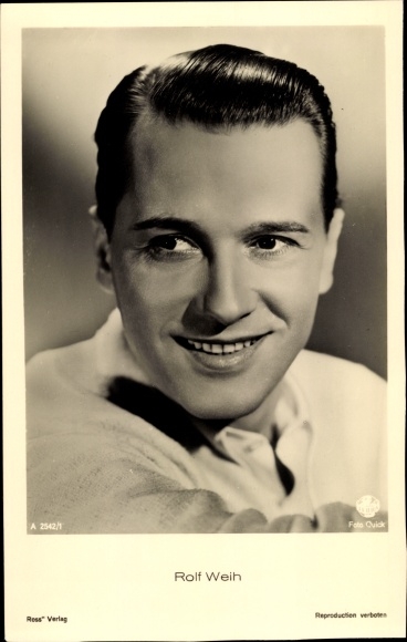 Ak Schauspieler Rolf Weih, Portrait, Ross Verlag Nr. A 2542/1