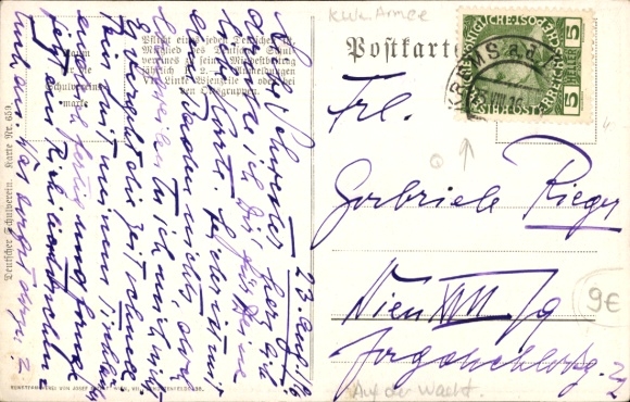 Artist Postcard Mataschitz, Erich, I stand in the dark midnight, KuK-Soldier