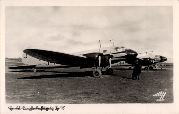 Ak Deutsche Luftwaffe, Kampfflugzeug Heinkel He 116, Langstreckenflugzeug