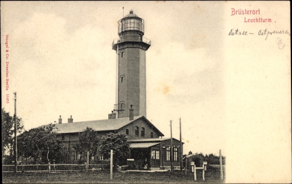 Postcard Majak Brüderort East Prussia, lighthouse