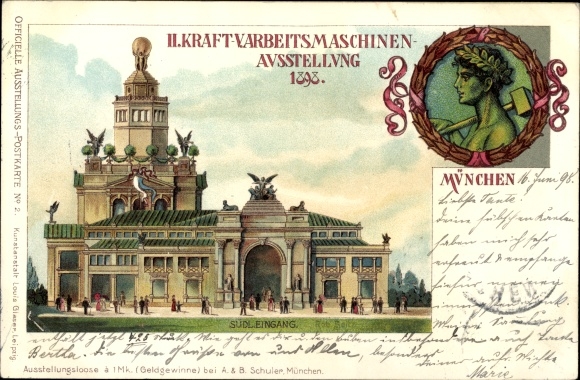 Litho München, Beieren, 2. Tentoonstelling van kracht- en werkende machines 1898