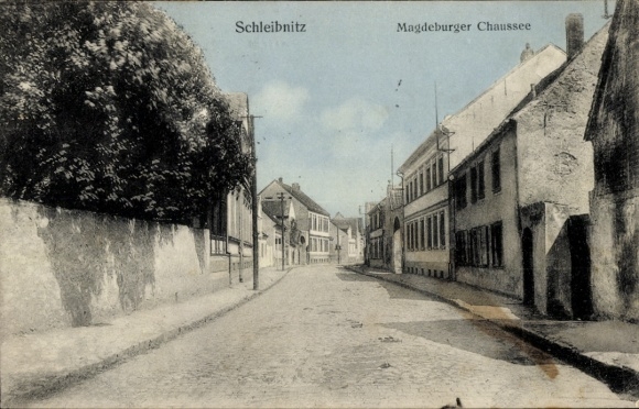 Postcard Schleibnitz Wanzleben Börde in Saxony-Anhalt, Magdeburger Chaussee