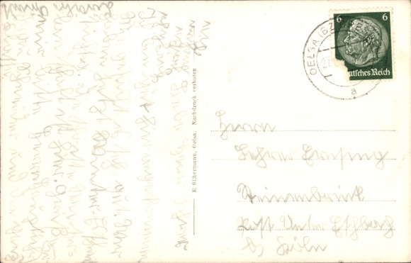 Postcard Oelsa Rabenau in the Ore Mountains Saxony, partial view
