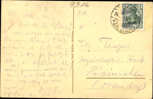 Postcard Schlettau im Erzgebirge, Bismarckstraße, boys&#39; school