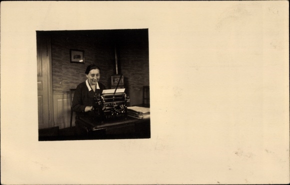 Photo Postcard Woman at a typewriter